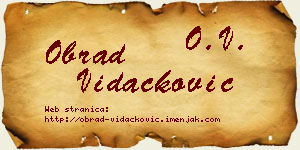 Obrad Vidačković vizit kartica